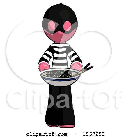Pink Thief Man Serving or Presenting Noodles by Leo Blanchette