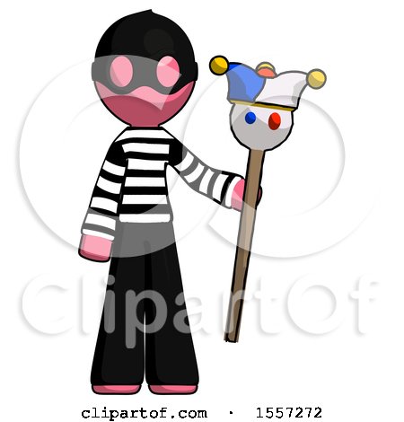 Pink Thief Man Holding Jester Staff by Leo Blanchette