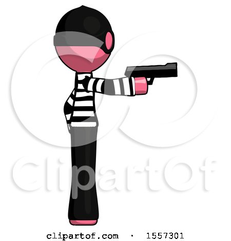 Pink Thief Man Firing a Handgun by Leo Blanchette