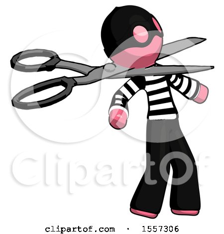 Pink Thief Man Scissor Beheading Office Worker Execution by Leo Blanchette
