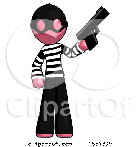 Pink Thief Man Holding Handgun by Leo Blanchette