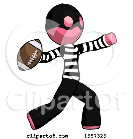 Pink Thief Man Throwing Football by Leo Blanchette