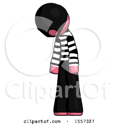 Pink Thief Man Depressed with Head down Turned Left by Leo Blanchette