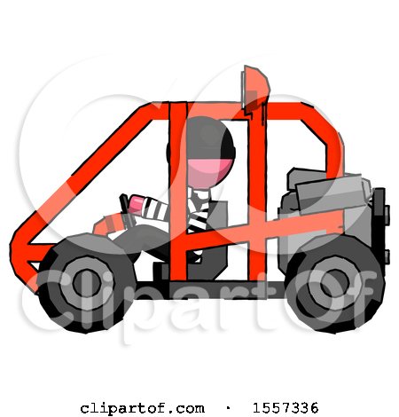 Pink Thief Man Riding Sports Buggy Side View by Leo Blanchette