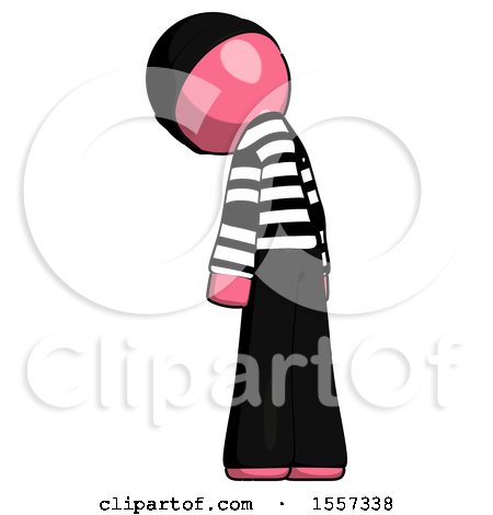 Pink Thief Man Depressed with Head Down, Back to Viewer, Left by Leo Blanchette