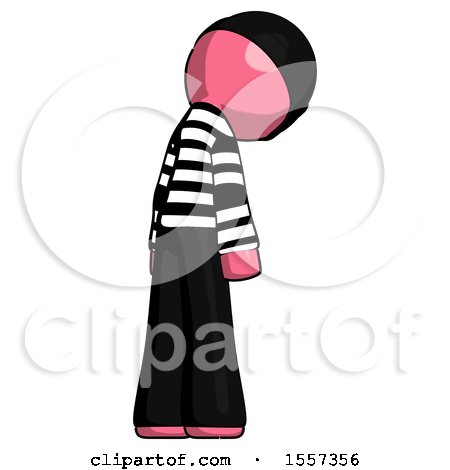Pink Thief Man Depressed with Head Down, Back to Viewer, Right by Leo Blanchette