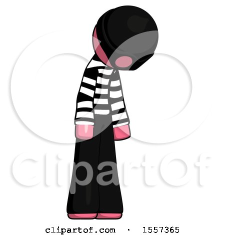 Pink Thief Man Depressed with Head down Turned Right by Leo Blanchette