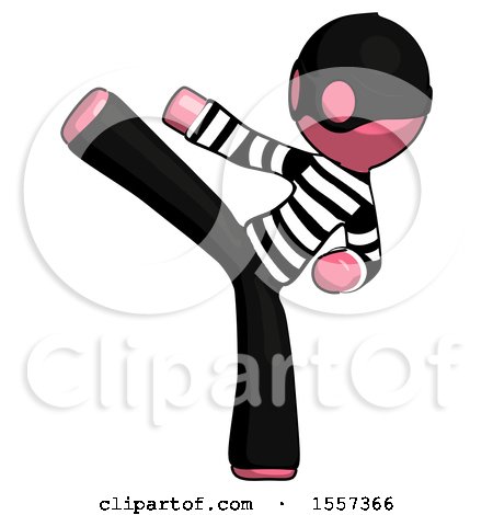 Pink Thief Man Ninja Kick Left by Leo Blanchette