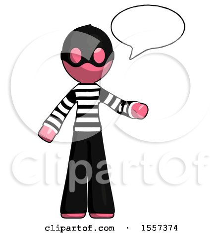 Pink Thief Man with Word Bubble Talking Chat Icon by Leo Blanchette