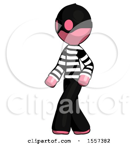 Pink Thief Man Man Walking Turned Left Front View by Leo Blanchette