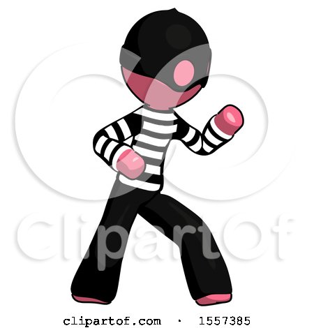 Pink Thief Man Martial Arts Defense Pose Right by Leo Blanchette