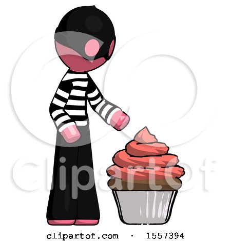 Pink Thief Man with Giant Cupcake Dessert by Leo Blanchette