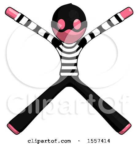 Pink Thief Man with Arms and Legs Stretched out by Leo Blanchette