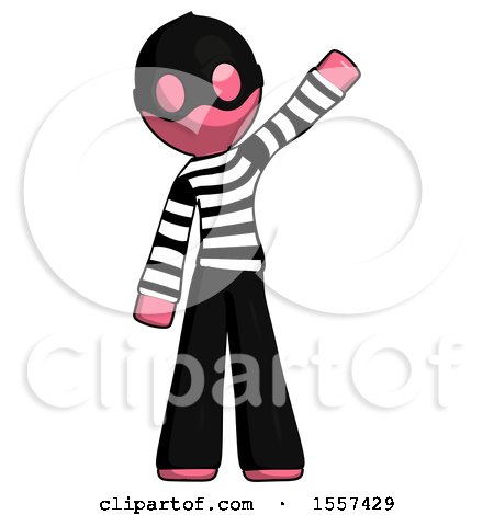 Pink Thief Man Waving Emphatically with Left Arm by Leo Blanchette