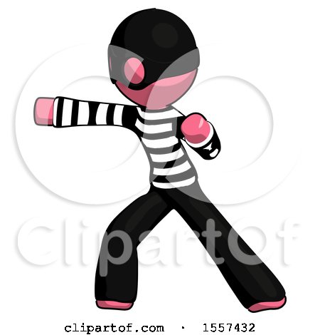Pink Thief Man Martial Arts Punch Left by Leo Blanchette