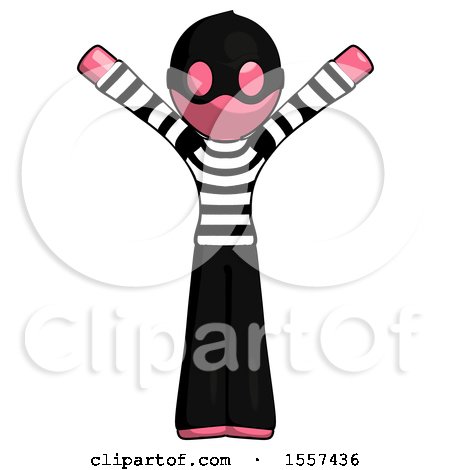 Pink Thief Man with Arms out Joyfully by Leo Blanchette