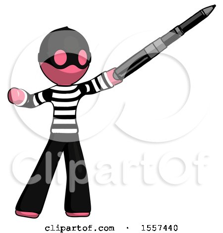Pink Thief Man Demonstrating That Indeed the Pen Is Mightier by Leo Blanchette