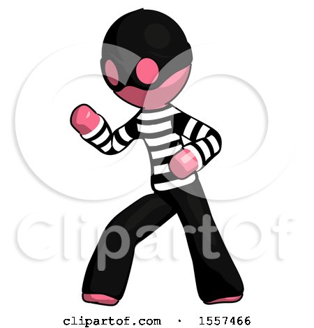Pink Thief Man Martial Arts Defense Pose Left by Leo Blanchette