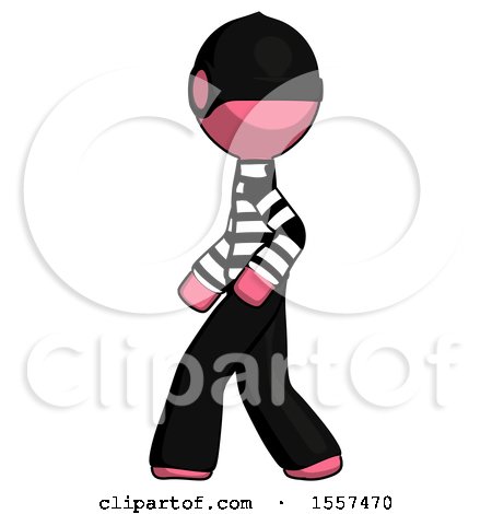 Pink Thief Man Walking Left Side View by Leo Blanchette