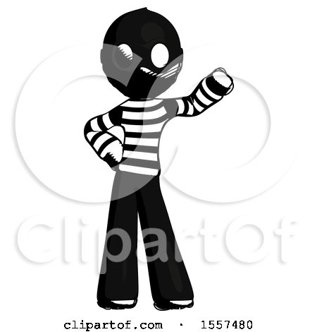 Ink Thief Man Waving Left Arm with Hand on Hip by Leo Blanchette