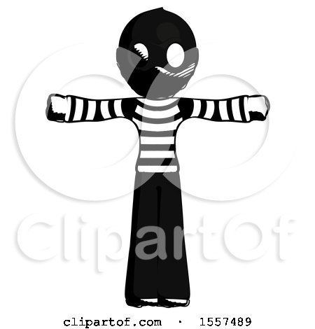 Ink Thief Man T-Pose Arms up Standing by Leo Blanchette