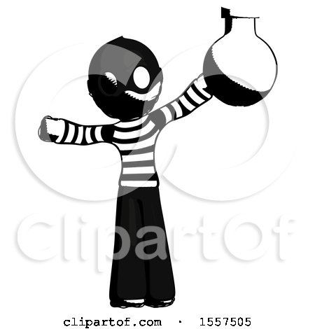 Ink Thief Man Holding Large Round Flask or Beaker by Leo Blanchette