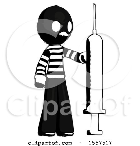 Ink Thief Man Holding Large Syringe by Leo Blanchette