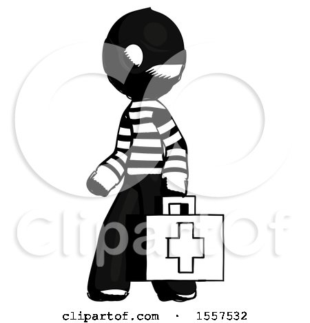 Ink Thief Man Walking with Medical Aid Briefcase to Left by Leo Blanchette