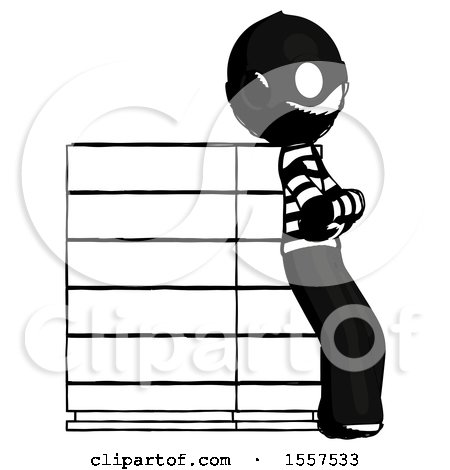 Ink Thief Man Resting Against Server Rack Viewed at Angle by Leo Blanchette