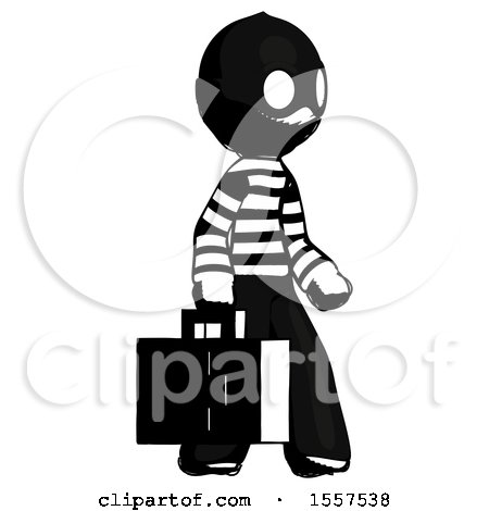 Ink Thief Man Walking with Medical Aid Briefcase to Right by Leo Blanchette