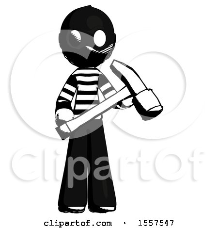 Ink Thief Man Holding Hammer Ready to Work by Leo Blanchette