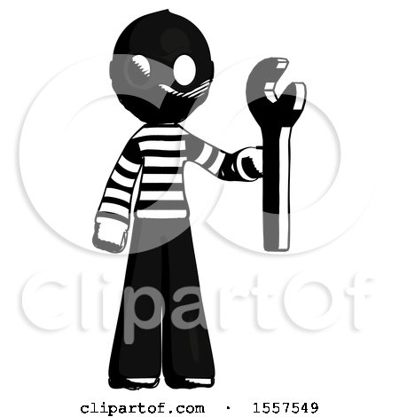 Ink Thief Man Holding Wrench Ready to Repair or Work by Leo Blanchette