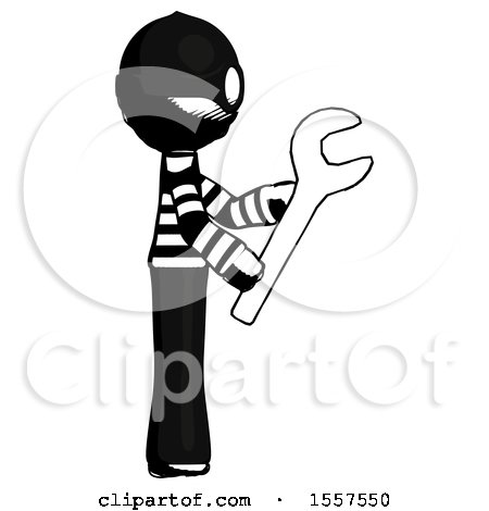 Ink Thief Man Using Wrench Adjusting Something to Right by Leo Blanchette