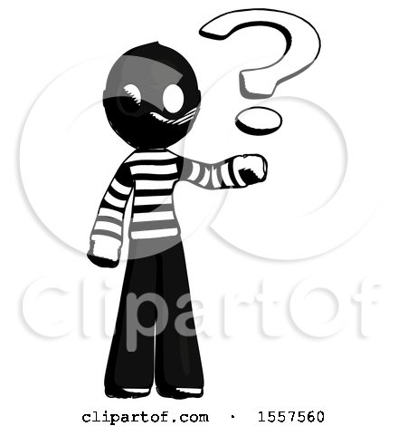 Ink Thief Man Holding Question Mark to Right by Leo Blanchette