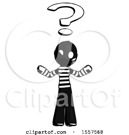Ink Thief Man with Question Mark Above Head, Confused by Leo Blanchette