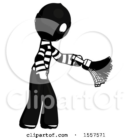 Ink Thief Man Dusting with Feather Duster Downwards by Leo Blanchette