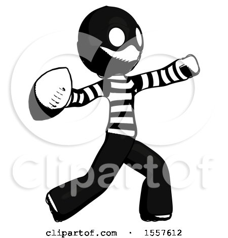 Ink Thief Man Throwing Football by Leo Blanchette