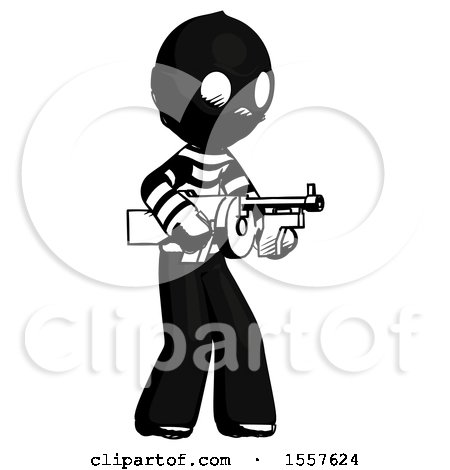 Ink Thief Man Tommy Gun Gangster Shooting Pose by Leo Blanchette