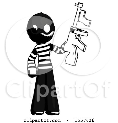 Ink Thief Man Holding Tommygun by Leo Blanchette