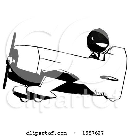 Ink Thief Man in Geebee Stunt Aircraft Side View by Leo Blanchette