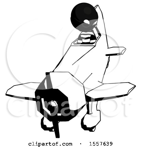 Ink Thief Man in Geebee Stunt Plane Descending Front Angle View by Leo Blanchette