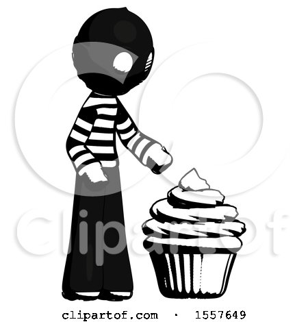 Ink Thief Man with Giant Cupcake Dessert by Leo Blanchette