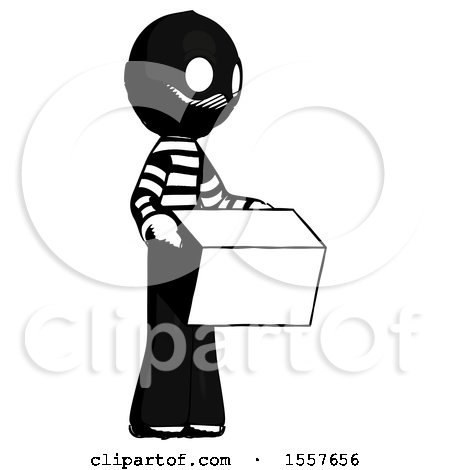 Ink Thief Man Holding Package to Send or Recieve in Mail by Leo Blanchette