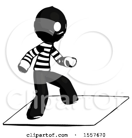 Ink Thief Man on Postage Envelope Surfing by Leo Blanchette