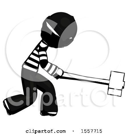 Ink Thief Man Hitting with Sledgehammer, or Smashing Something by Leo Blanchette