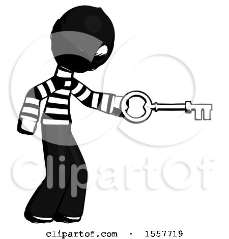 Ink Thief Man with Big Key of Gold Opening Something by Leo Blanchette