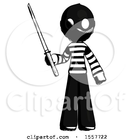 Ink Thief Man Standing up with Ninja Sword Katana by Leo Blanchette
