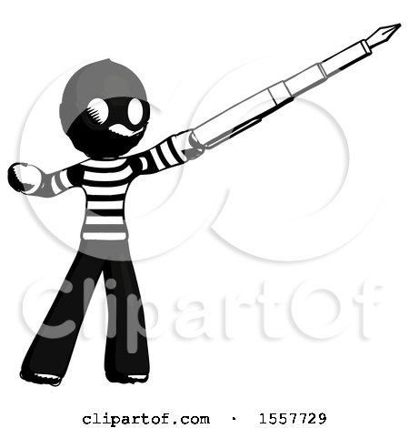 Ink Thief Man Pen Is Mightier Than the Sword Calligraphy Pose by Leo Blanchette