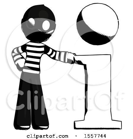 Ink Thief Man with Info Symbol Leaning up Against It by Leo Blanchette