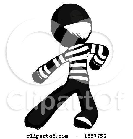 Ink Thief Man Karate Defense Pose Left by Leo Blanchette